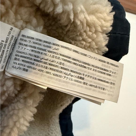 Abercrombie & Fitch Vintage Men’s Medium Navy Hooded Jacket Parka Sherpa - Picture 7 of 7